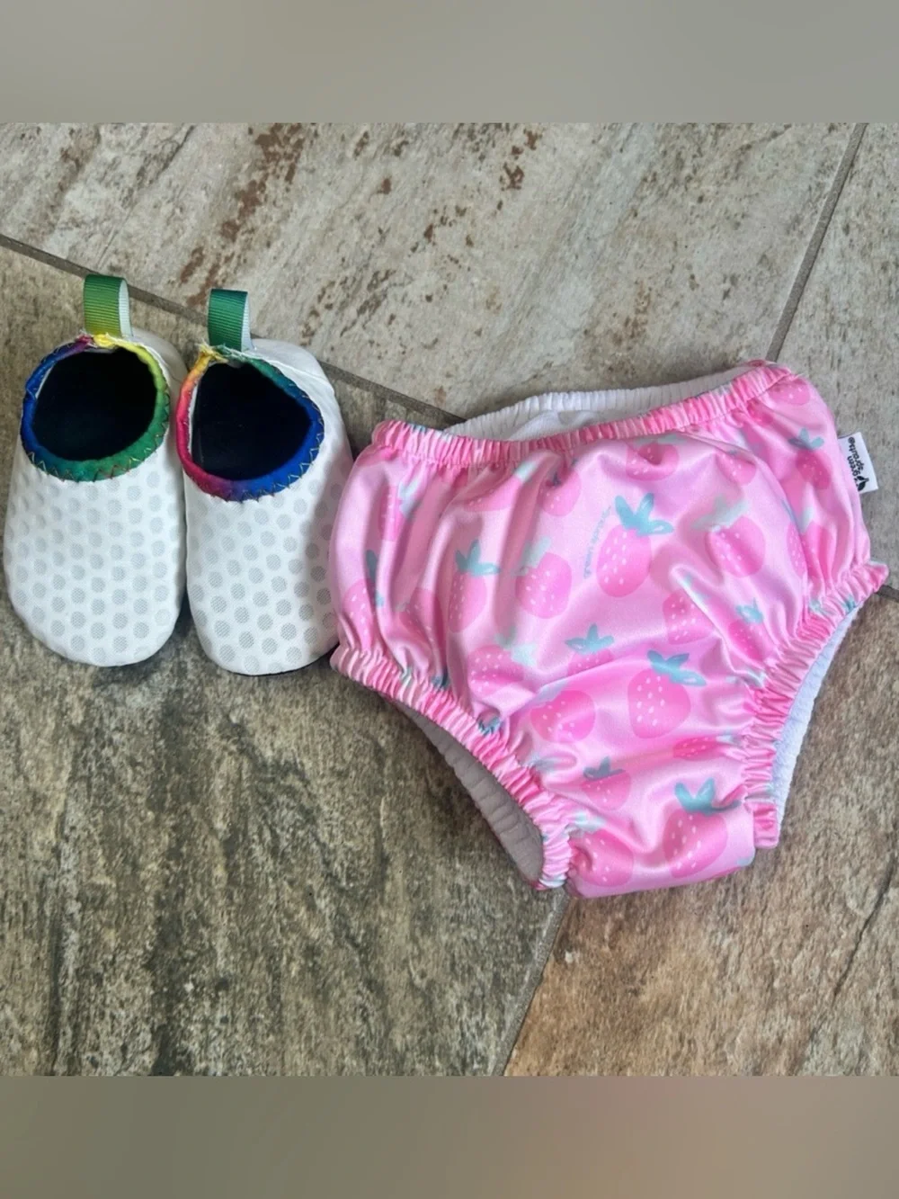 Baby Girl Swim Bundle 12M NWOT Swimsuits Swim Diaper Shoes